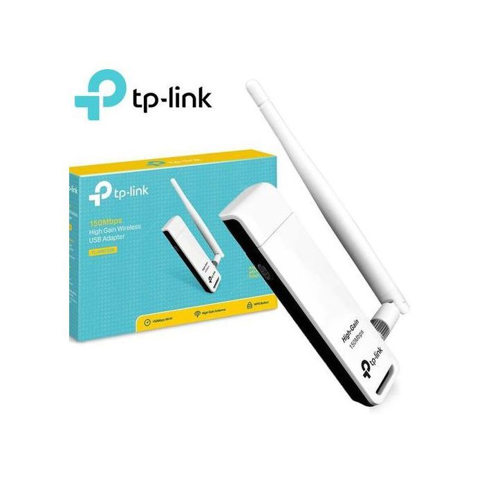 TP-Link TL-WN722N - Clé wifi USB - 150 Mbps - WPS Bouton - Gain Elevé - 4dBi - Blanc