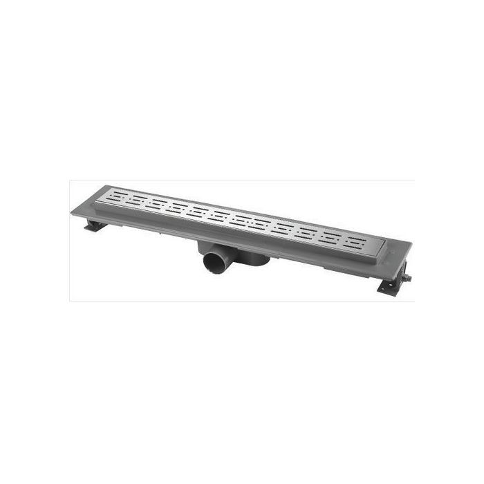 Caniveau de douche - En acier inoxydable - Avec siphon - 50 cm