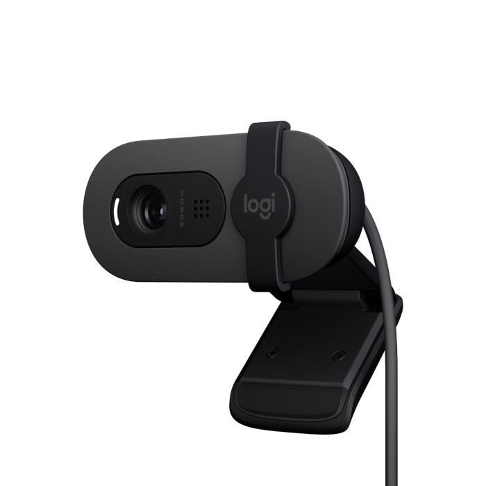 Webcam Logitech Brio 100 Full HD avec confidentialité, Correction automatique de l''éclairage, USB-A - Graphite