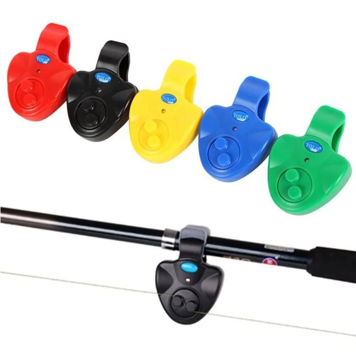 Alarme électronique de morsure pour la pêche avec son et voyant led (Couleur aléatoire)