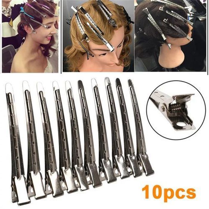 Pince à cheveux professionnelle pour Salon de coiffure, 10 pièces