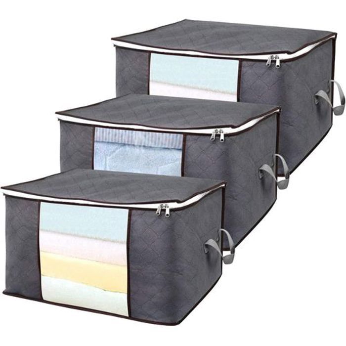 Sac de Rangement - Non spécifié - Lot de 3 - Grande Capacité - Tissu non tissé - Gris
