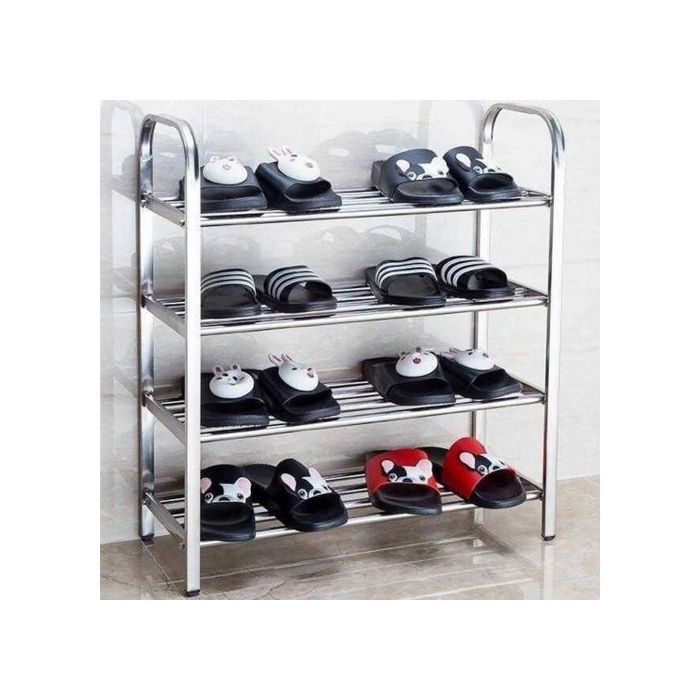Range-Chaussures Debout Libre De 4 Rangées De Chaussures En Acier Inoxydable