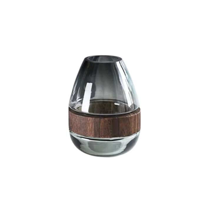 BROWNIE VASE EN VERRE GRIS 15x24CM