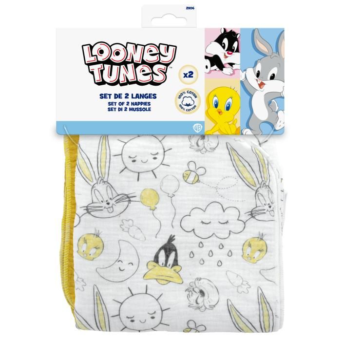 2 Langes 100% Coton LOONEY TUNES