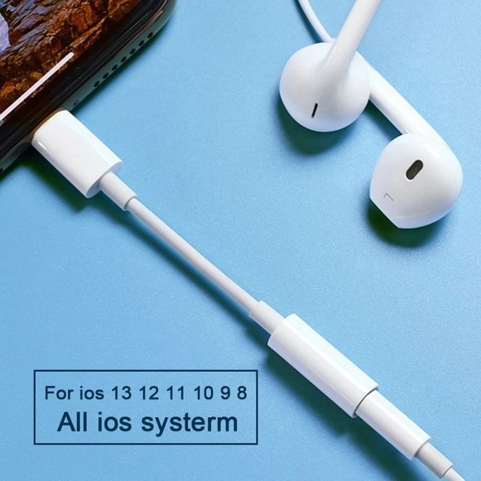 Cable adaptateur prise jack audio éclairage vers 3.5mm écouteur musique Compatible pour iPhone 14 13 pro max mini 12 11 SE X XR 8 7