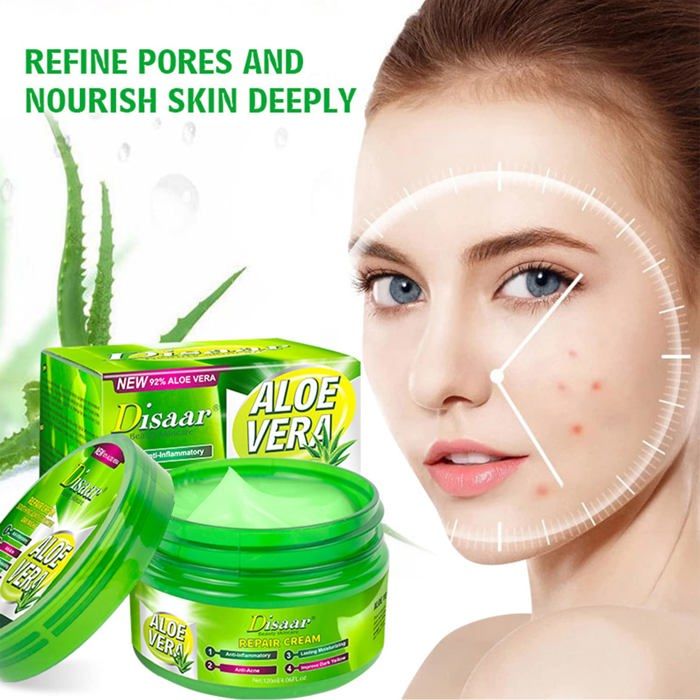 Aloe Vera Extrait Crème Réparatrice Apaisante Hydratante Essence Anti-Acné Balance Huile 120ml