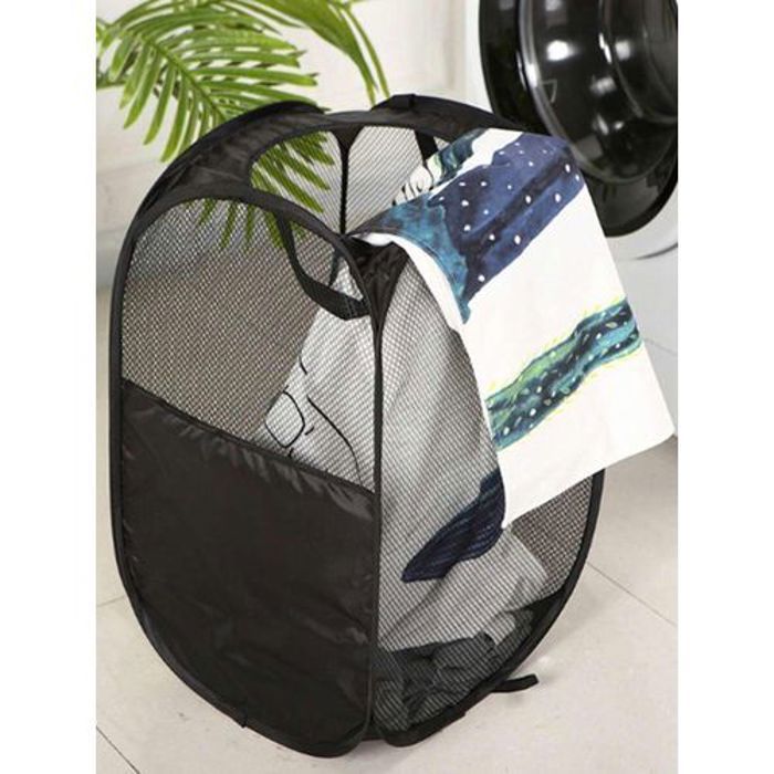 Corbeille à linge - Noname - Pliable - Noir - Matériau résistant - Design contemporain