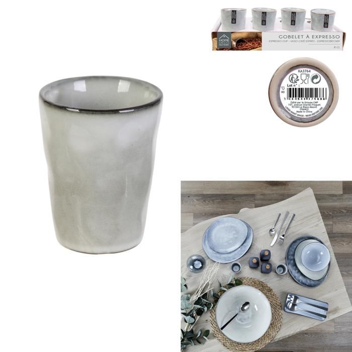 GOBELET EXPRESSO 10CL AU GRES DU TEMPS GRIS M24