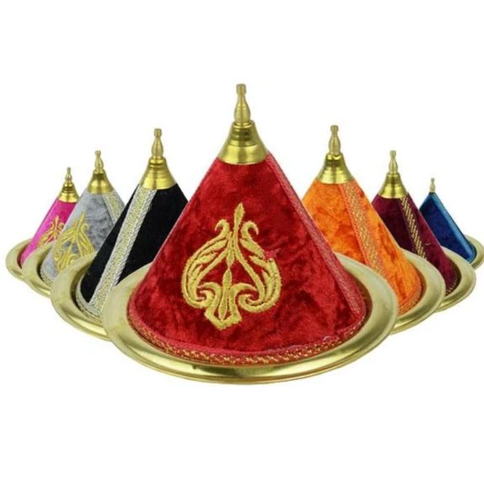 Tajine mini taifour maroc décoration cadeau servir 18x14cm rouge(Couleur aléatoire)
