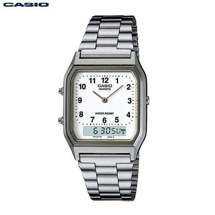 Casio Montre homme standard Robe/Sport style fort analogique numérique bracelet en métal-aq-230a-7bmq