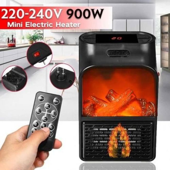 Chauffage électrique - Haute Qualité - 900W - Télécommande - Sécurité - Flamme Simulée