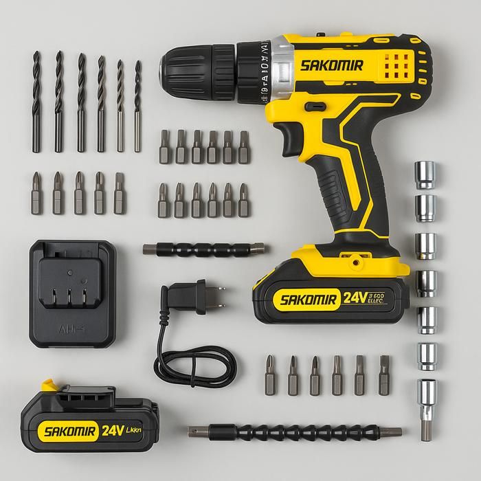 Perceuse Visseuse Sans Fil - SAKATOR - 24V - Kit Complet - Batterie Lithium - Ergonomique