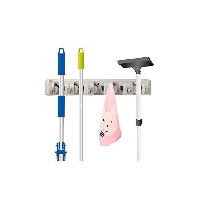 Support pour Accrocher les Balais et autres Accessoires avec 5 positions et 6 Crochets