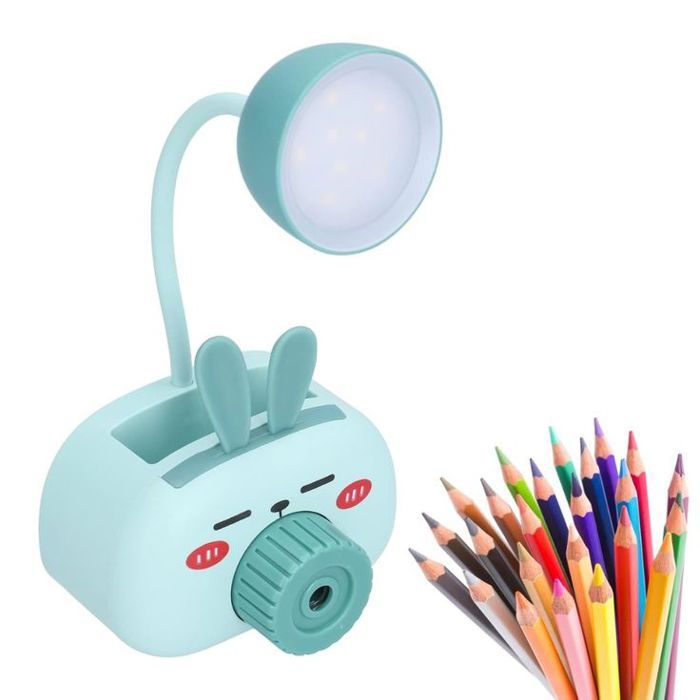 Lampe de bureau LED lapin – Rechargeable USB – Flexible, mignonne et multifonction BLUE