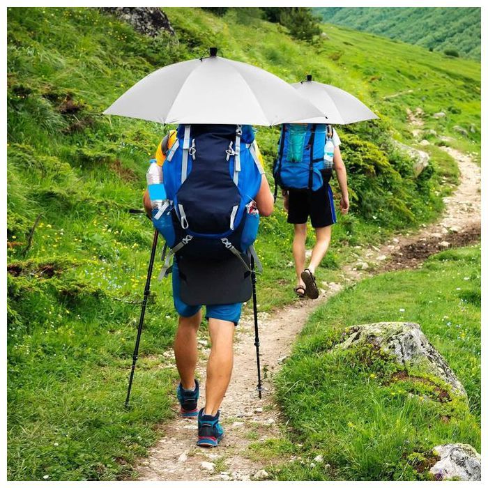 Chapeau Parapluie De Pêche Pliable Anti-pluie Anti-soleil (blanc)