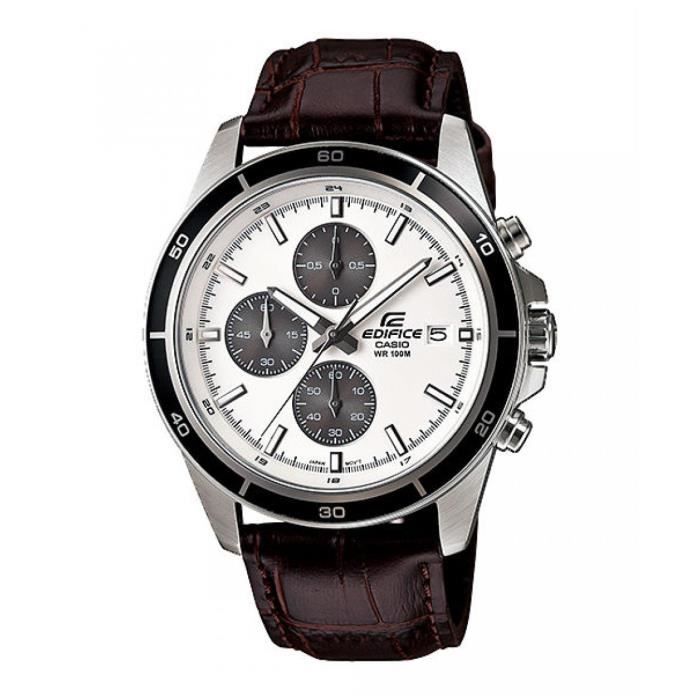 Montre - CASIO - Edifice EFR526L-7A - Cuir marron - Acier inoxydable - Étanche léger