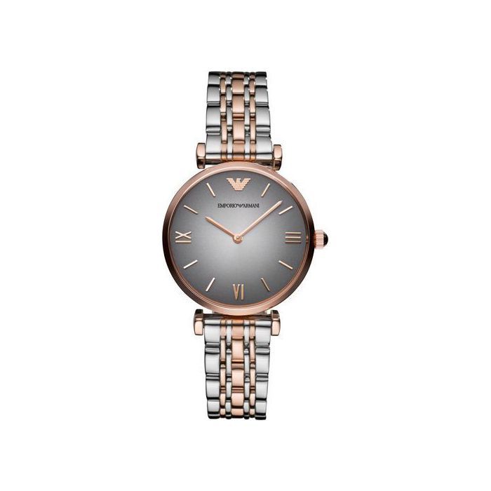 Emporio Armani Montre femme en acier bicolor