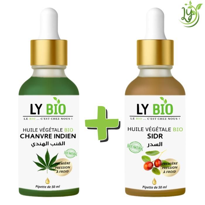LYBIO PACK HUILE CHANVRE 50ML - PIPETTE + HUILE SIDR 50ML - PIPETTE