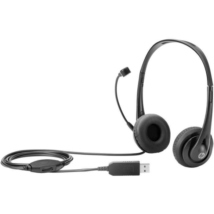 HP Casque Filaire - Design Sur tête - Stéréo - Supra-aural - 32 Ohm - Fréquence 20 Hz/20 kHz - USB