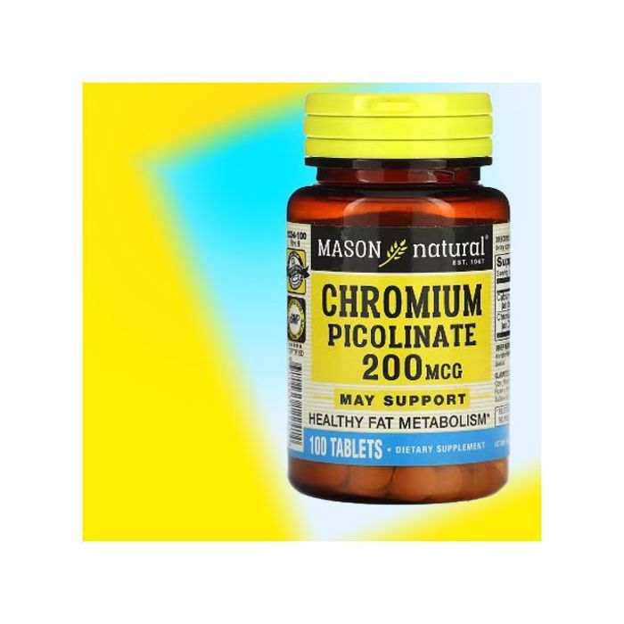Chromium Picolinate, 200 µg, Soutien du métabolisme 100 comprimés
