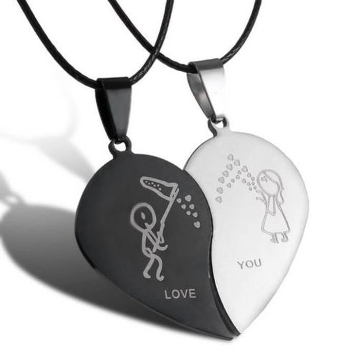 Collier Couple  cœur séparable