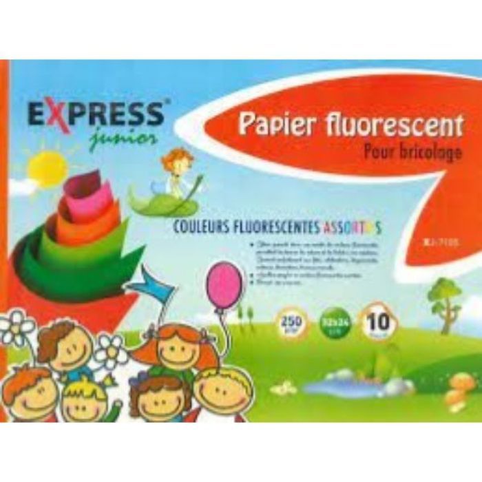 Papier Fluorescent - EXPRESS - XJ-7105 - 32x24 cm - Jaune - Créatif