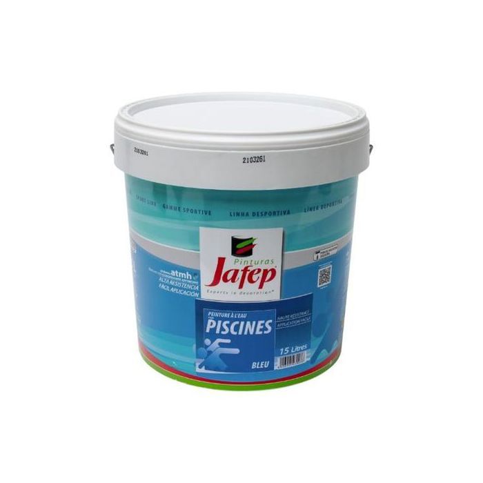 Jafep Peinture Piscine Bleu Mat à l’Eau 4kg Résistante Et Facile à Appliquer