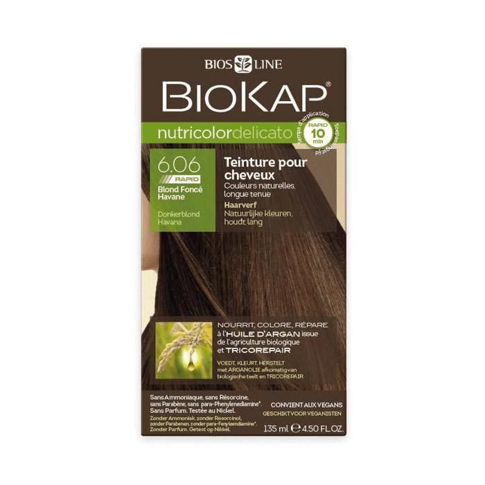 Biokap Nutricolor Delicato Rapid Teinture pour Cheveux 6.06 Blond Foncé Havane 135ml
