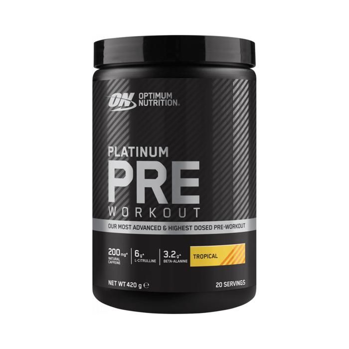 Platinum Pre-Worko 20 port Tropical Optimum Nutrition Pre-entrainement