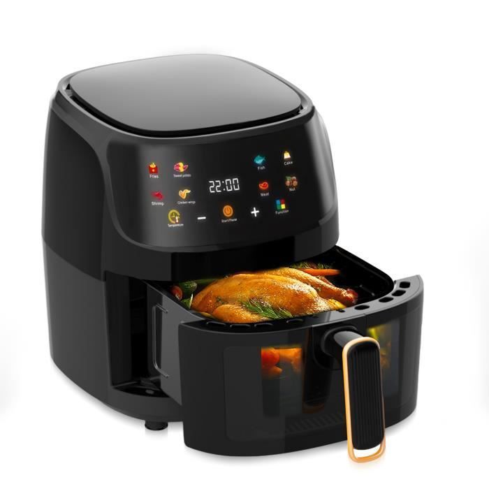 Friteuse -2400w-Sans Huile - 8 L -Noir - Thermostat réglable