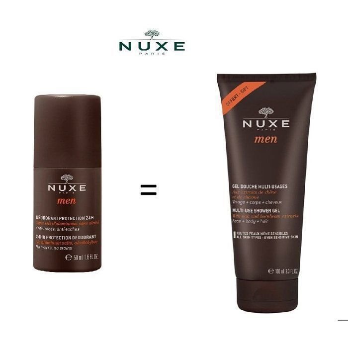 Nuxe Men Déodorant Protection 24H 50ml = GEL DOUCHE MEN 100ML GRATUIT