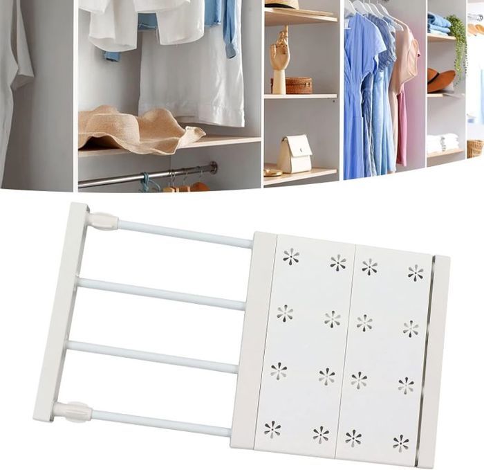 Séparateur de garde-robe, gain de place, réglage du séparateur stratifié 75cm - 125cm