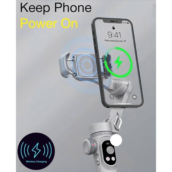 Stabilisateur pour smartphone, Smart X Pro, stabilisateur à rotule 3 axes avec lumière d'appoint