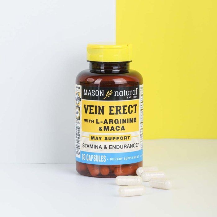 Vein Erect L-arginine et Maca 80 Capsules (20 Servings)