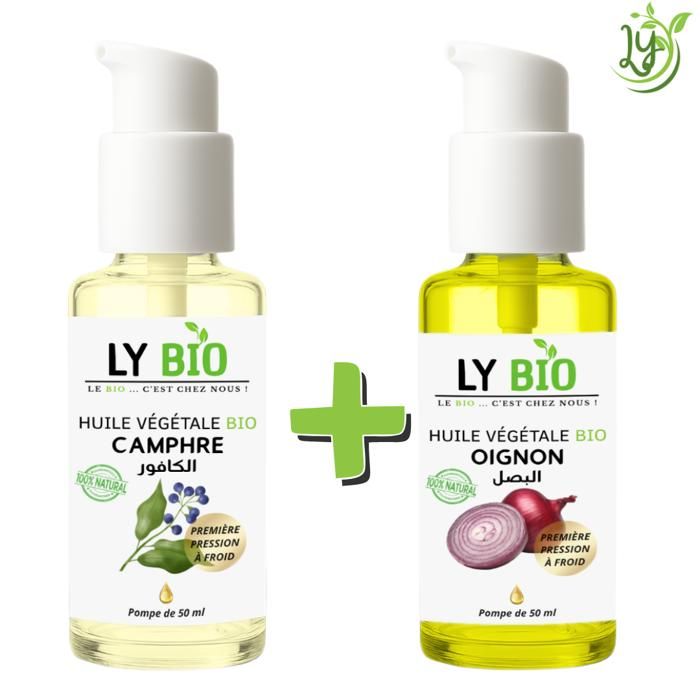 Pack d'huiles - LYBIO - Huile camphrée et huile d'oignon - 50ml - Soin cheveux - Mixte