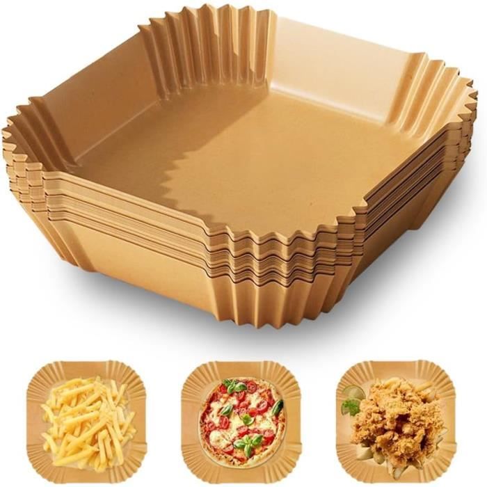 100 Pièces Papier Cuisson Air Fryer, 16Cm Carré Papier Sulfurisé Pour Air Fryer, Jetable Antiadhésive Imperméable Parchemin [n250]