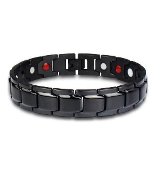 Bracelet - Magnétique - Acier inoxydable - Noir - Mixte
