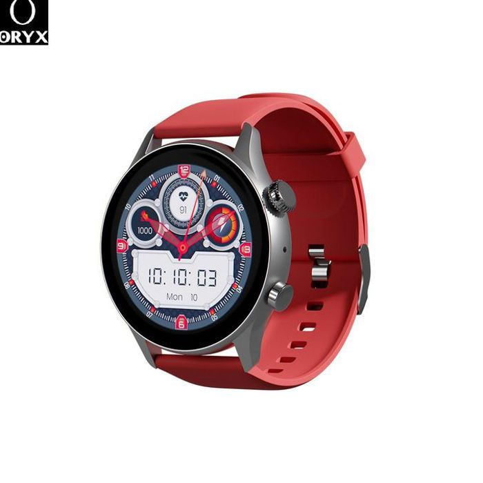 Oryx Montre connectée Gleam4 Amoled Argent Silicone Rouge