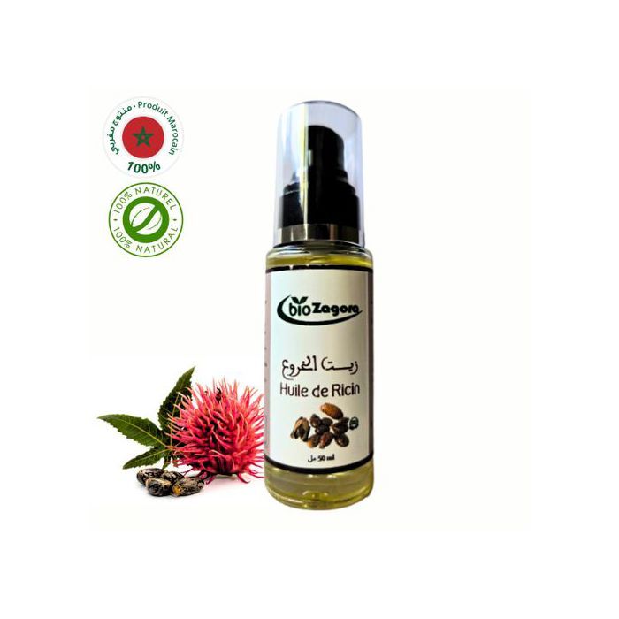 Huile Végétale de Ricin - Naturel - 50ml - Fortifiante - Nourrissante - 100% Marocain