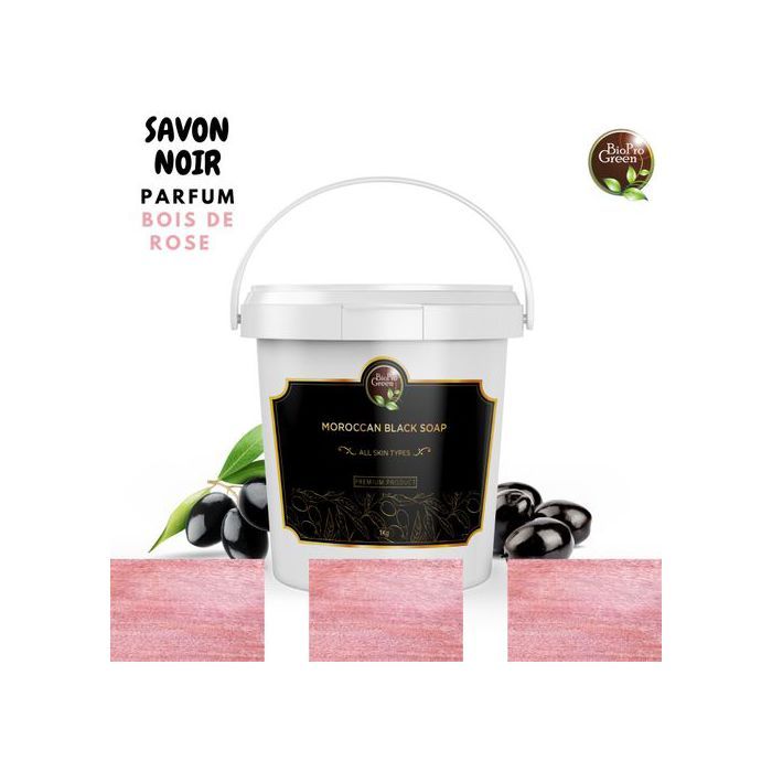 Bio Pro Green Savon noir marocain Parfum Bois de Rose sabone beldi