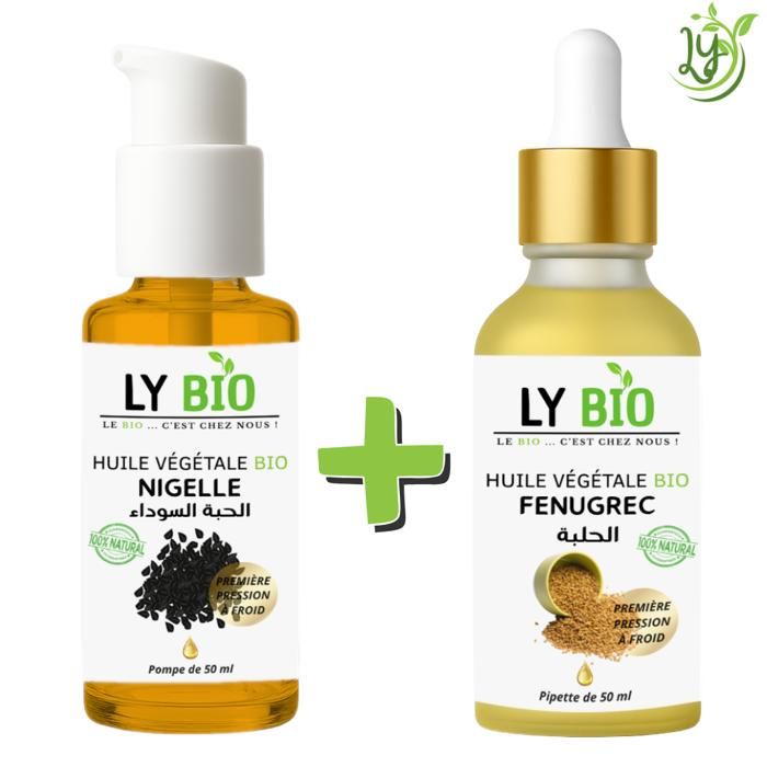 LYBIO PACK HUILE NIGELLE 50ML - POMPE + HUILE FENUGREC 50ML - PIPETTE