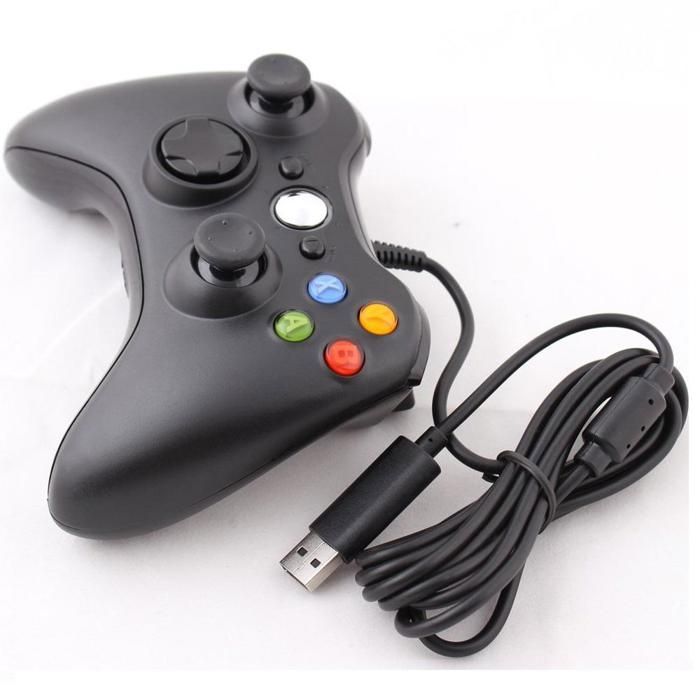 Contrôle par manette de jeu pour console Xbox 360 et PC USB filaire