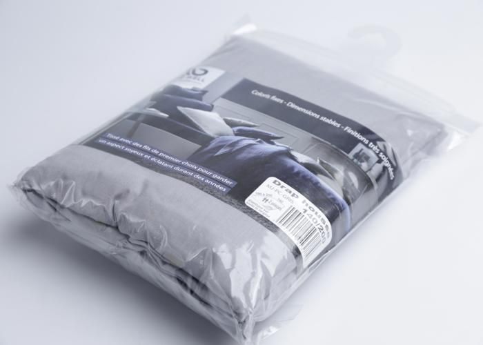 Drap Housse - COUVRE WELL - 140x200 cm - Polycoton Gris - 115g - 76 Fils