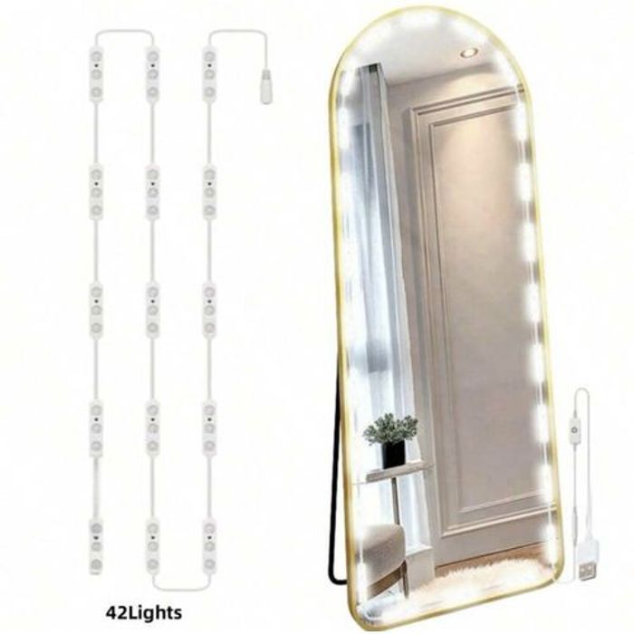 1 Pièce Lumière De Vanité Led Blanche, 42 Perles, Éclairage Tactile Alimenté Par Usb