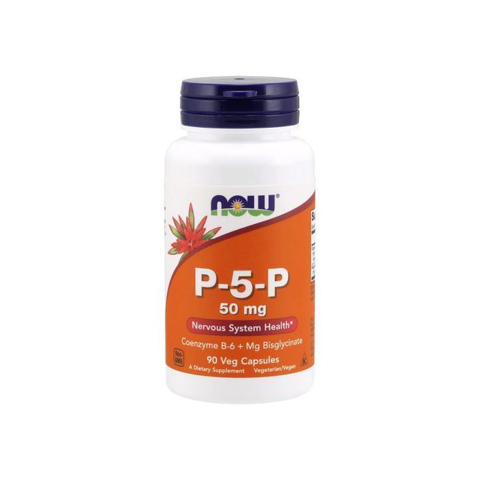 Now Foods P-5-P, 50 mg - Coenzyme B6 + Mg bisglycinate - Santé du système nerveux - 90 capsules
