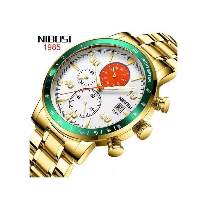 Montre Chronographe Sport - NIBOSI - Modèle Luxe - Acier Inoxydable - Résistance à l'Eau - Quartz