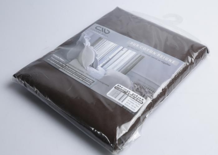 Drap plat - Coton - 150x250 cm - Marron - Uni