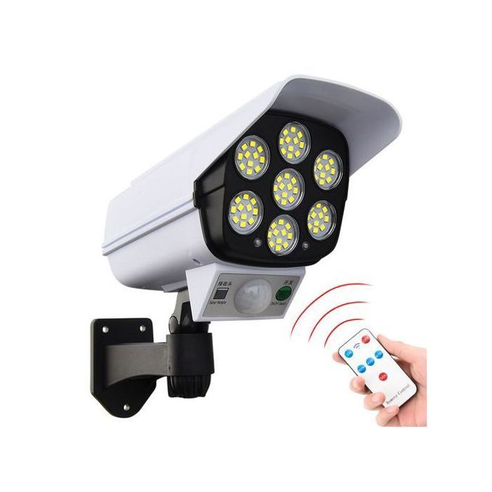 Lampe Solaire LED et Camera Factice avec Telecommande et Detecteur Mouvement
