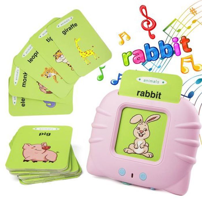 Cartes éducatives parlantes : 224 mots, machine rechargeable avec sons.